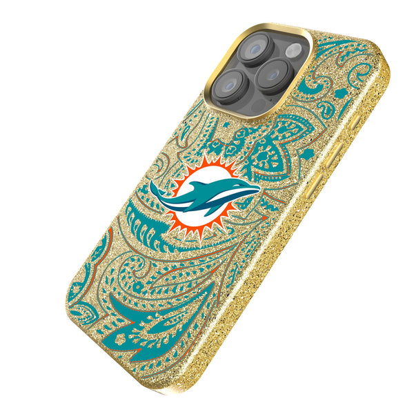 Miami Dolphins Paisley iPhone Bling Phone Case Iso.Jpg