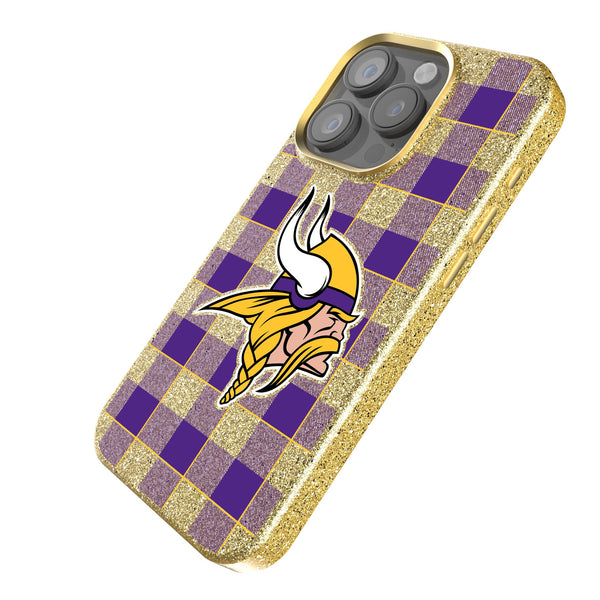 Minnesota Vikings Plaid iPhone Bling Phone Case Iso.Jpg