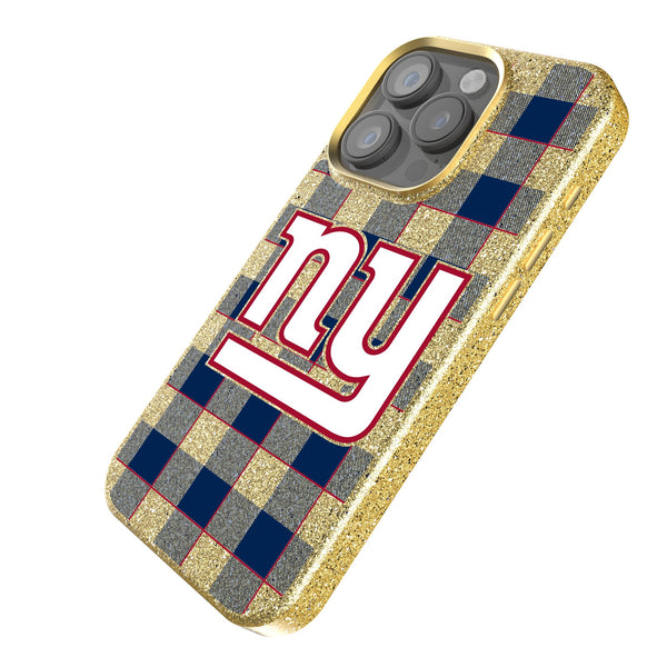 New York Giants Plaid iPhone Bling Phone Case Iso.Jpg