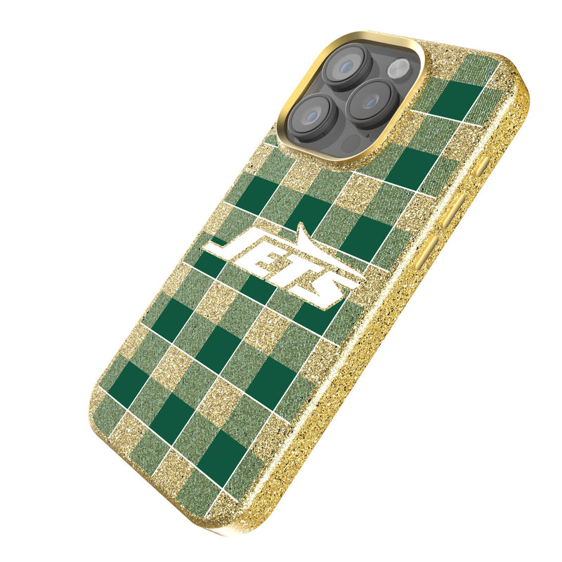 New York Jets Plaid iPhone Bling Phone Case Iso.Jpg