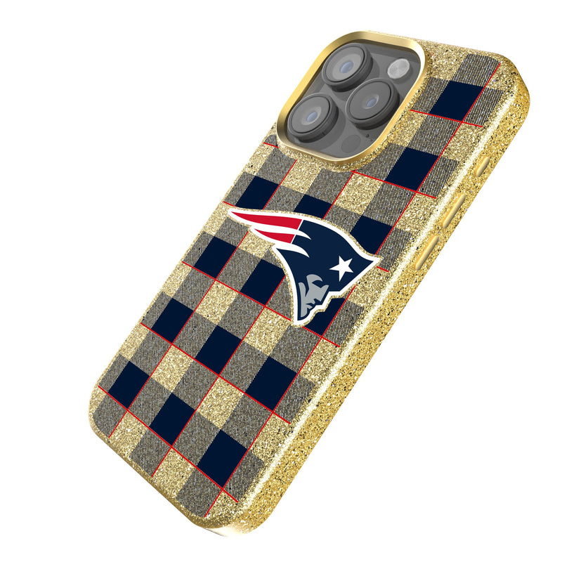 New England Patriots Plaid iPhone Bling Phone Case Iso.Jpg