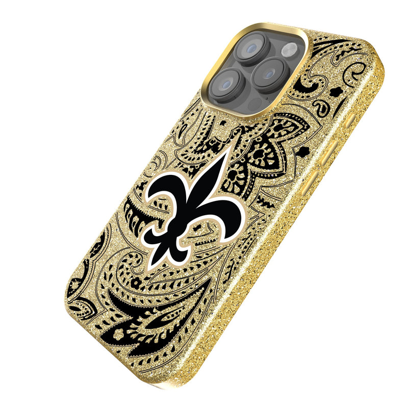 New Orleans Saints Paisley iPhone Bling Phone Case Iso.Jpg