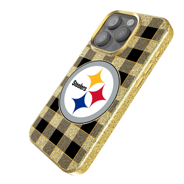 Pittsburgh Steelers Plaid iPhone Bling Phone Case Iso.Jpg