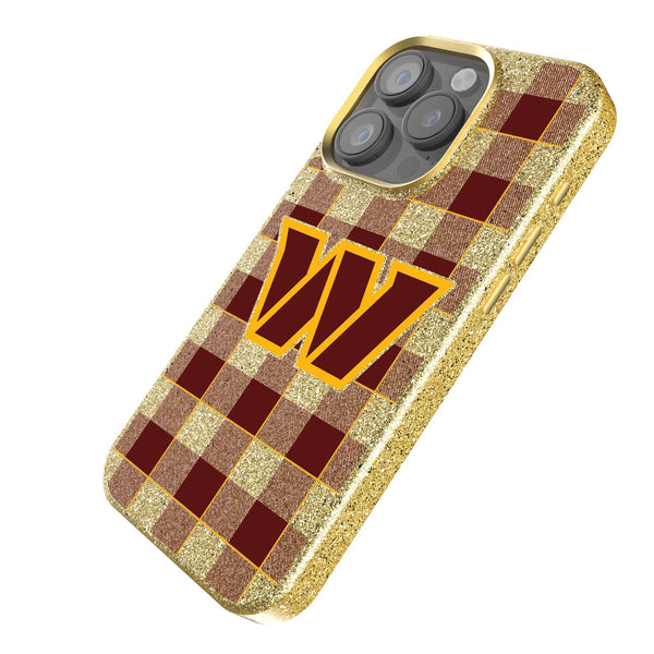 Washington Commanders Plaid iPhone Bling Phone Case Iso.Jpg