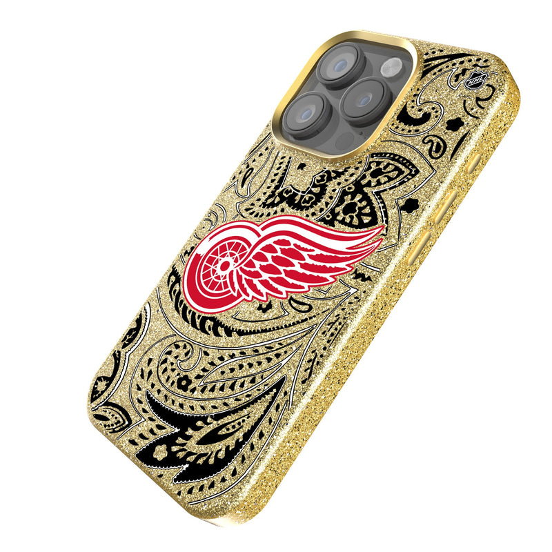 Detroit Red Wings Paisley iPhone Bling Phone Case Iso.Jpg