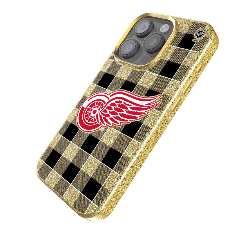 Detroit Red Wings Plaid iPhone Bling Phone Case Iso.Jpg