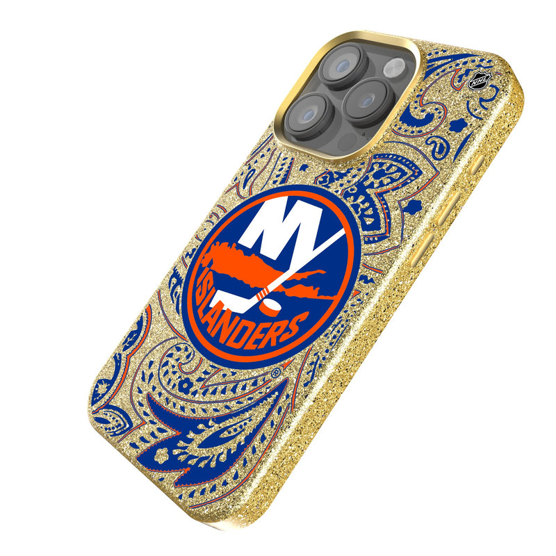 New York Islanders Paisley iPhone Bling Phone Case Iso.Jpg