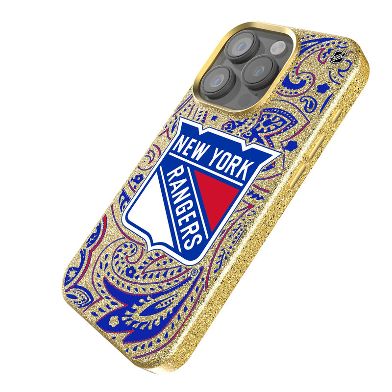 New York Rangers Paisley iPhone Bling Phone Case Iso.Jpg