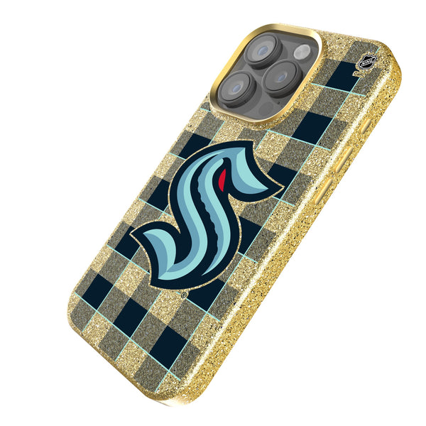 Seattle Kraken Plaid iPhone Bling Phone Case Iso.Jpg