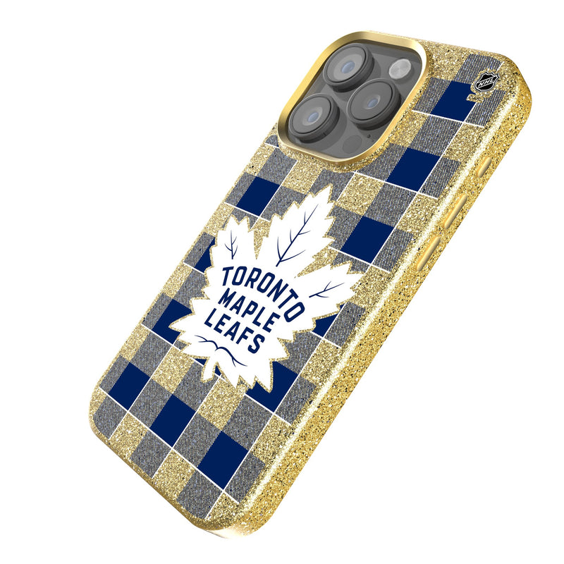 Toronto Maple Leafs Plaid iPhone Bling Phone Case Iso.Jpg