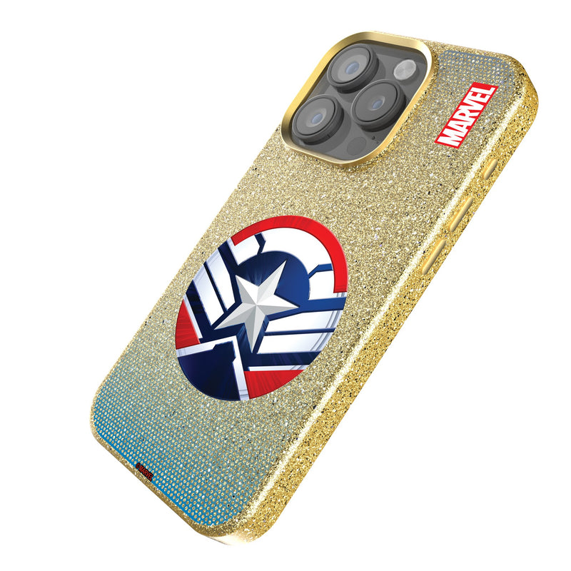 Marvel Avengers Sam Wilson Captain America Grid iPhone Bling Phone Case Iso.Jpg