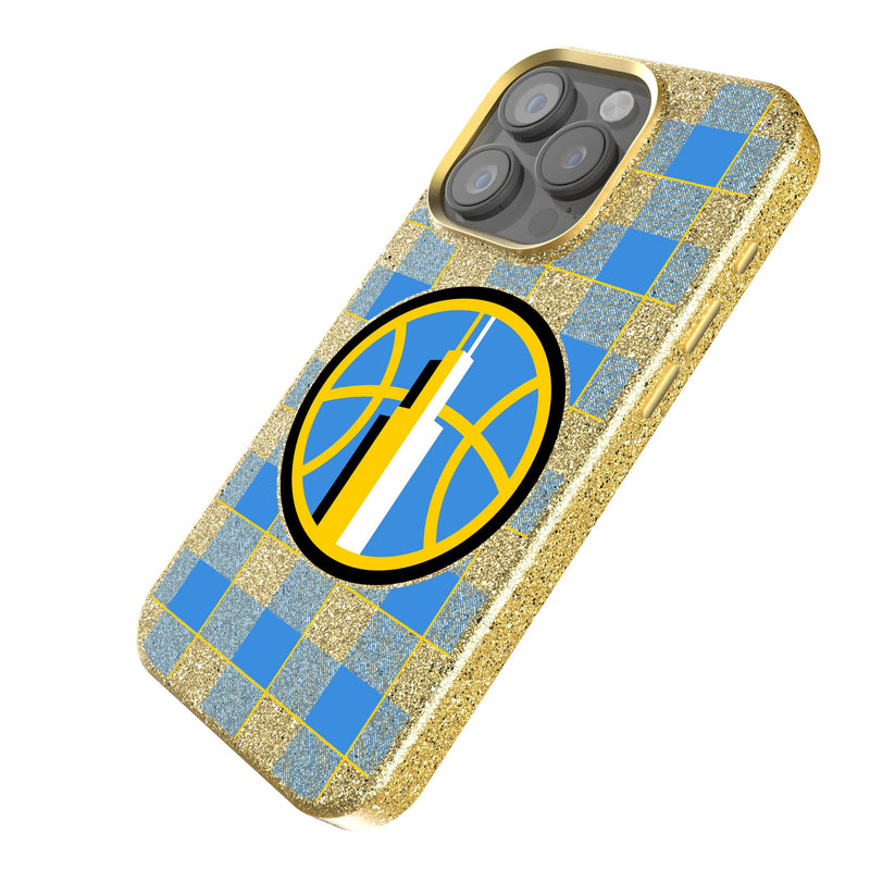 Chicago Sky Plaid iPhone Bling Phone Case Iso.Jpg