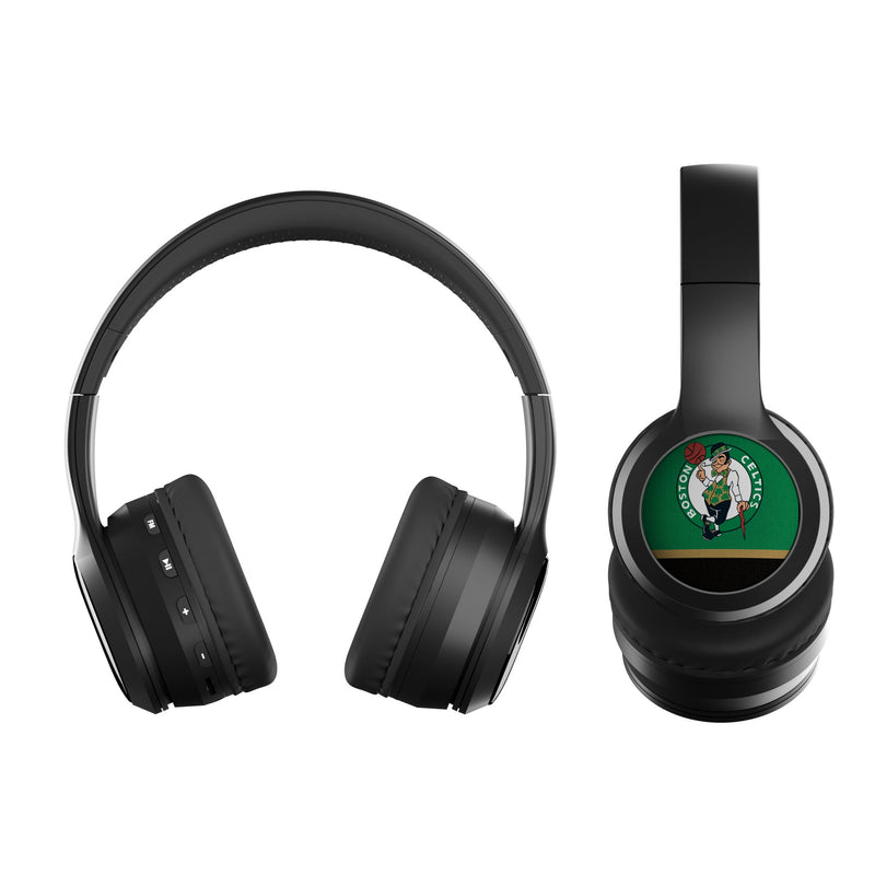 Boston Celtics Stripe Wireless Over-Ear BT Headphones With Case Flat.Jpg