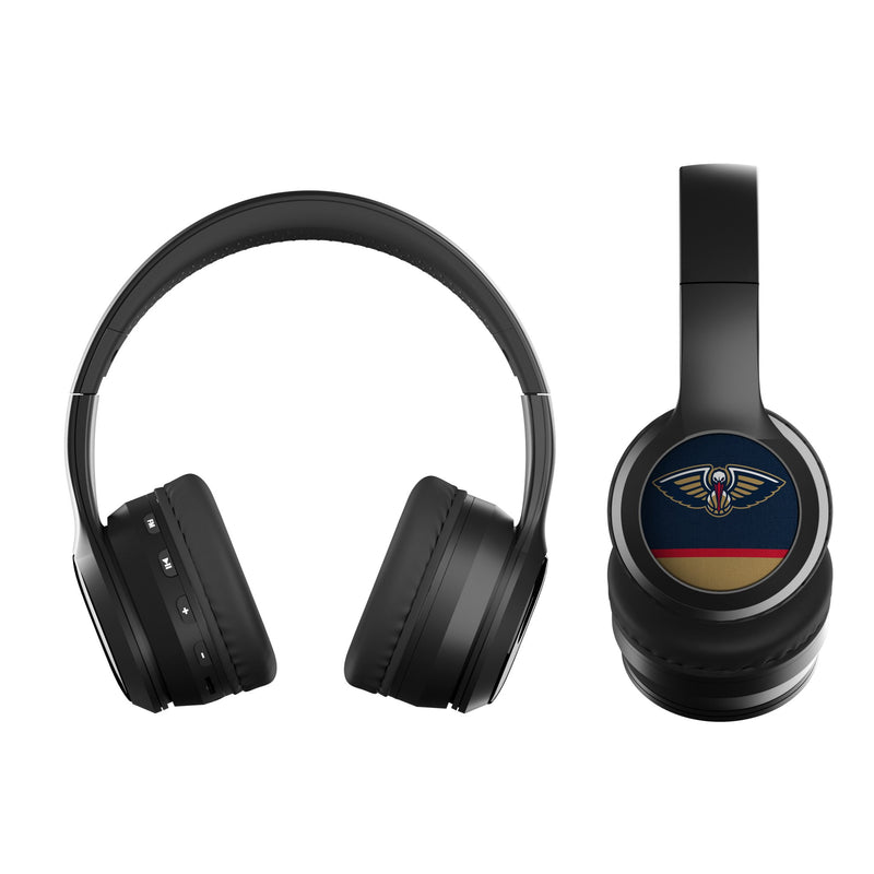 New Orleans Pelicans Stripe Wireless Over-Ear BT Headphones With Case Flat.Jpg