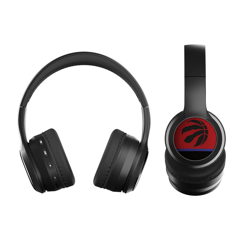 Toronto Raptors Stripe Wireless Over-Ear BT Headphones With Case Flat.Jpg