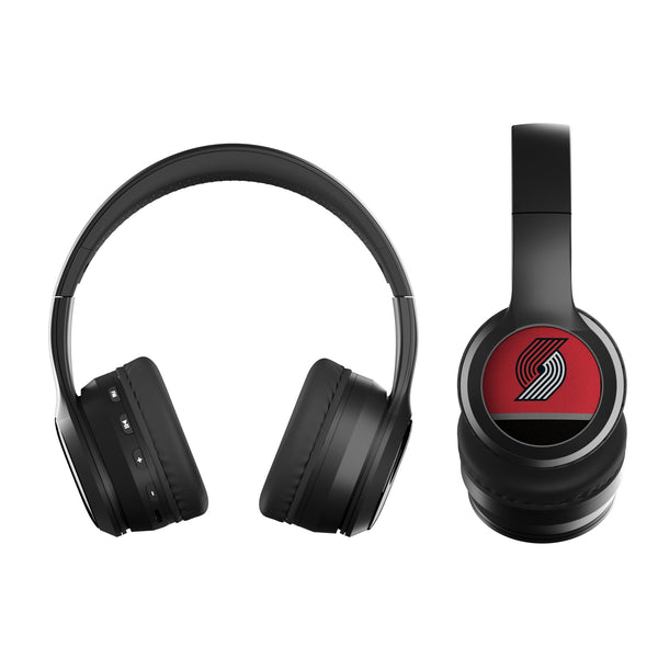 Portland Trail Blazers Stripe Wireless Over-Ear BT Headphones With Case Flat.Jpg