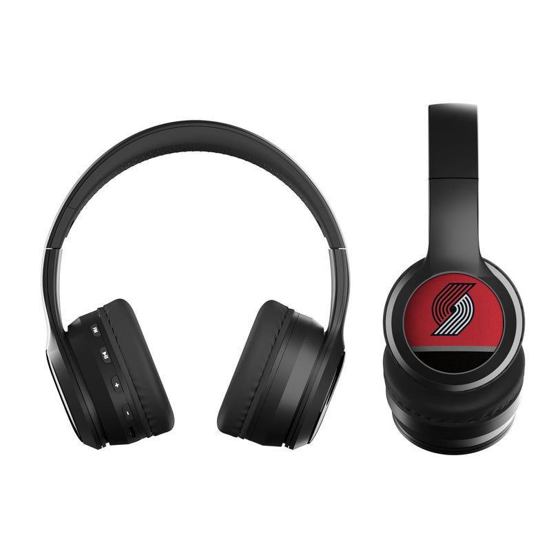 Portland Trail Blazers Stripe Wireless Over-Ear BT Headphones With Case Flat.Jpg