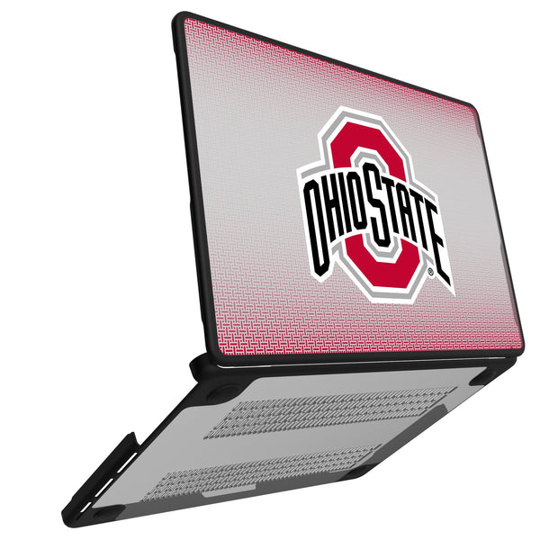 Ohio State University Buckeyes Linen MacBook Laptop Case Open.Jpg