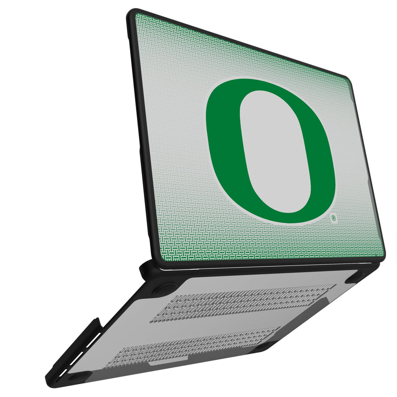 University of Oregon Ducks Linen MacBook Laptop Case Open.Jpg