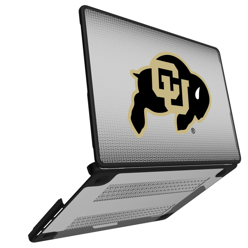 University of Colorado Buffaloes Linen MacBook Laptop Case Open.Jpg