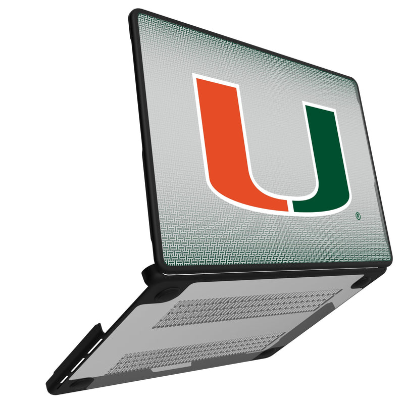 University of Miami Hurricanes Linen MacBook Laptop Case Open.Jpg