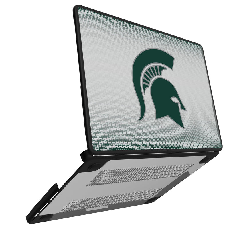 Michigan State University Spartans Linen MacBook Laptop Case Open.Jpg