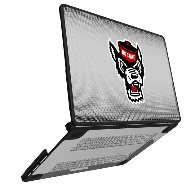 North Carolina State University Wolfpack Linen MacBook Laptop Case Open.Jpg