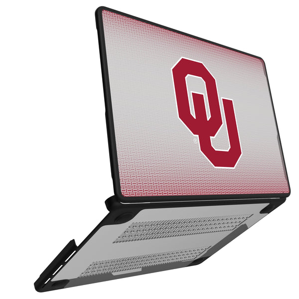 University of Oklahoma Sooners Linen MacBook Laptop Case Open.Jpg