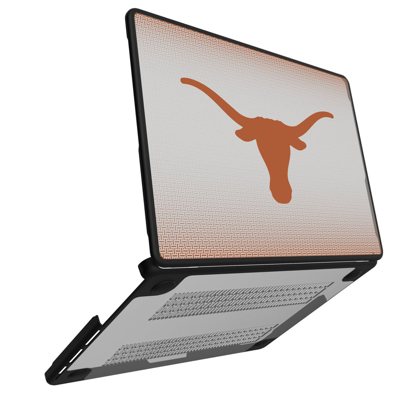 University of Texas Longhorns Linen MacBook Laptop Case Open.Jpg