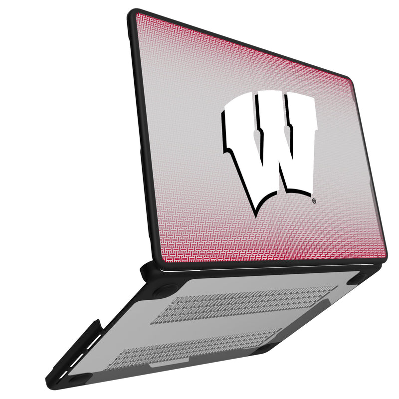 University of Wisconsin Badgers Linen MacBook Laptop Case Open.Jpg