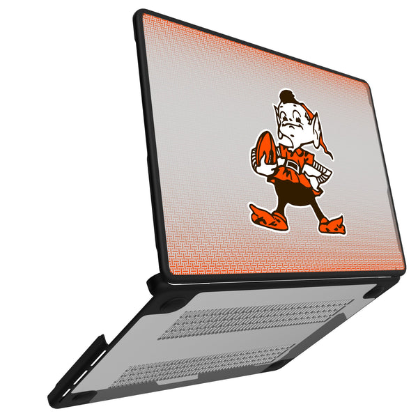 Cleveland Browns Historic Collection Linen MacBook Laptop Case Open.Jpg