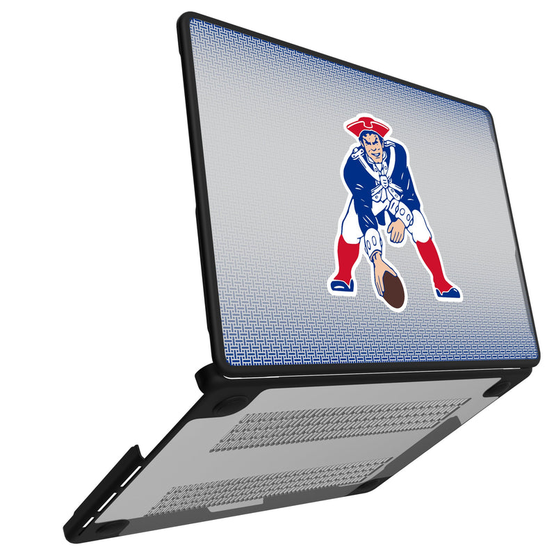 New England Patriots Historic Collection Linen MacBook Laptop Case Open.Jpg