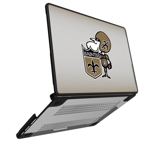 New Orleans Saints Historic Collection Linen MacBook Laptop Case Open.Jpg