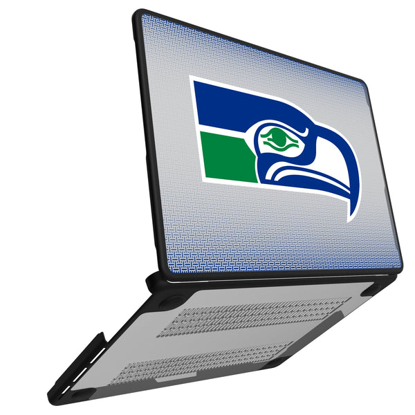 Seattle Seahawks Historic Collection Linen MacBook Laptop Case Open.Jpg