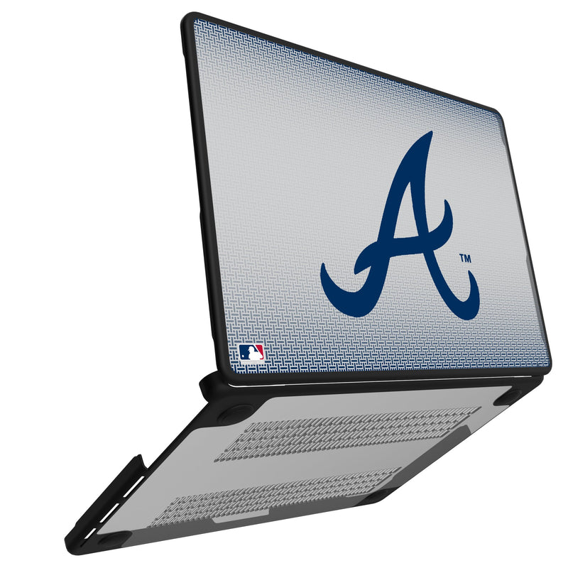 Atlanta Braves Linen MacBook Laptop Case Open.Jpg