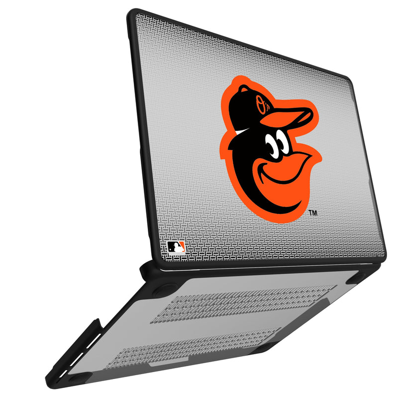 Baltimore Orioles Linen MacBook Laptop Case Open.Jpg