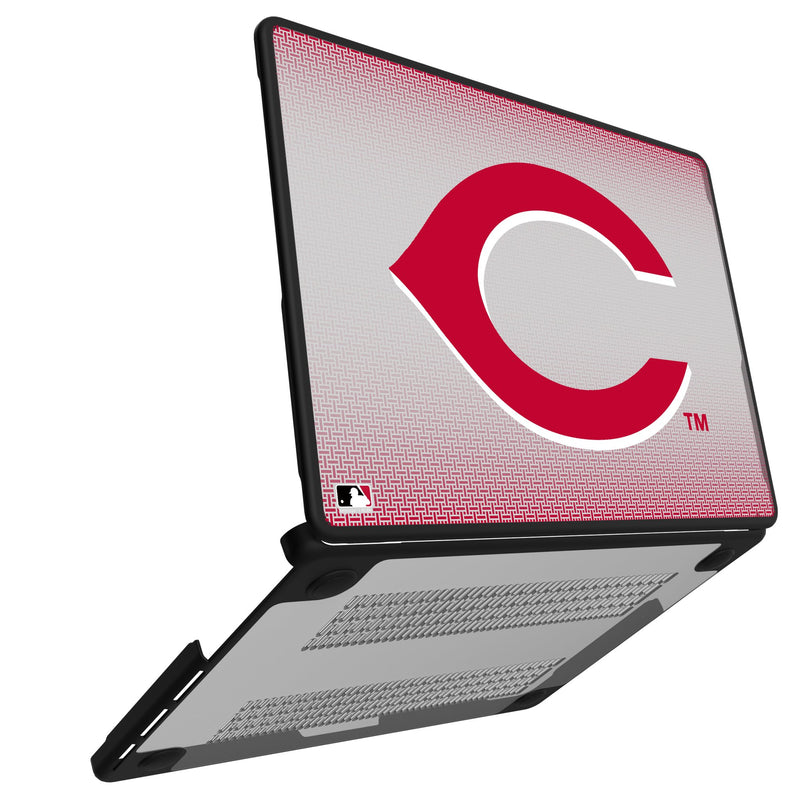 Cincinnati Reds Linen MacBook Laptop Case Open.Jpg