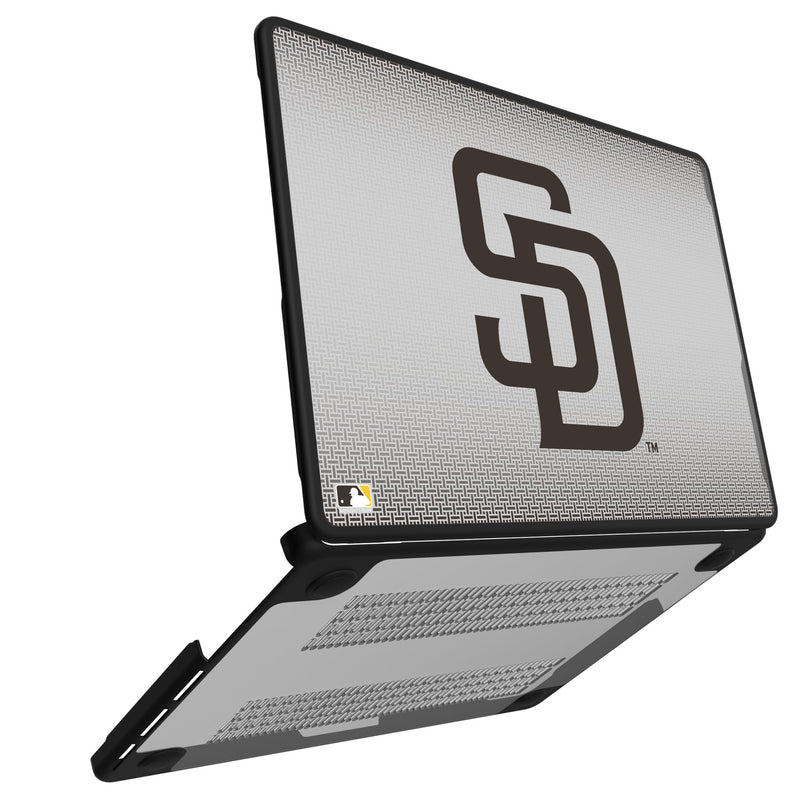 San Diego Padres Linen MacBook Laptop Case Open.Jpg