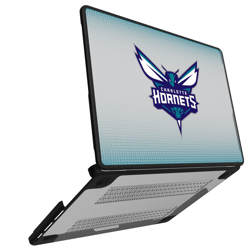 Charlotte Hornets Linen MacBook Laptop Case Open.Jpg