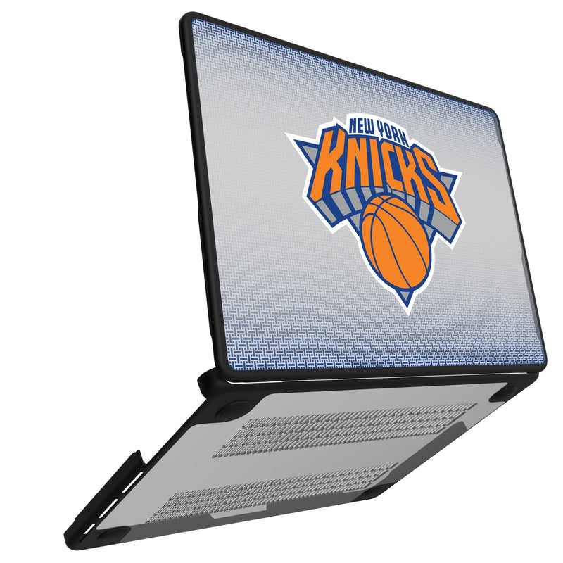 New York Knicks Linen MacBook Laptop Case Open.Jpg