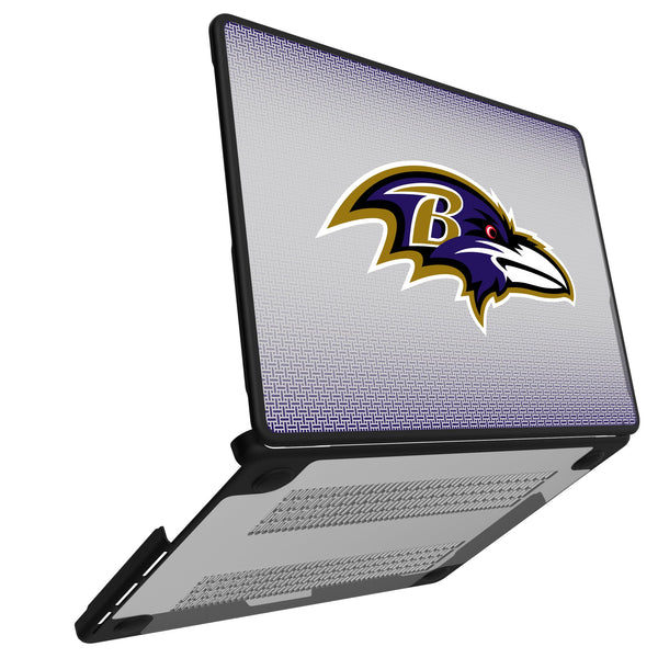 Baltimore Ravens Linen MacBook Laptop Case Open.Jpg