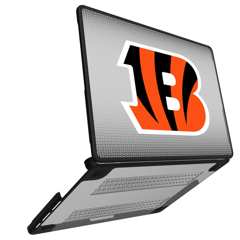 Cincinnati Bengals Linen MacBook Laptop Case Open.Jpg