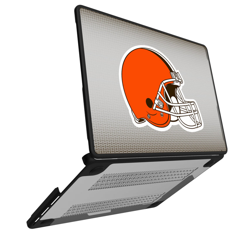 Cleveland Browns Linen MacBook Laptop Case Open.Jpg