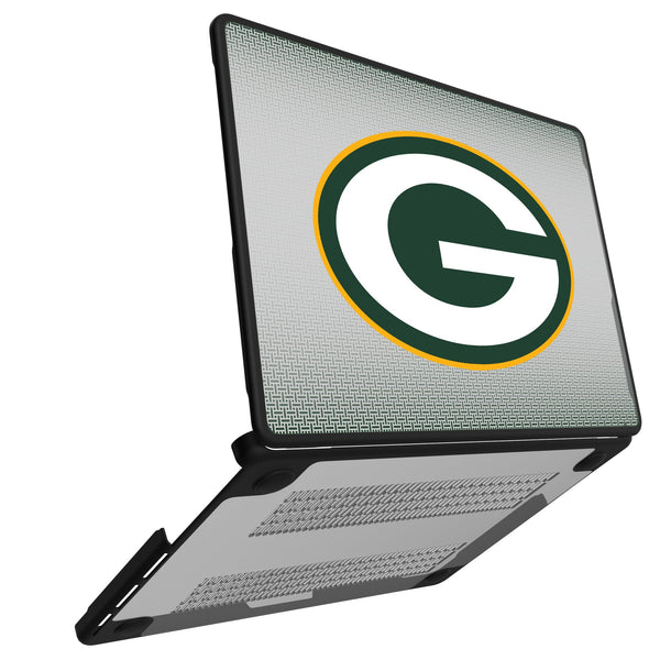 Green Bay Packers Linen MacBook Laptop Case Open.Jpg