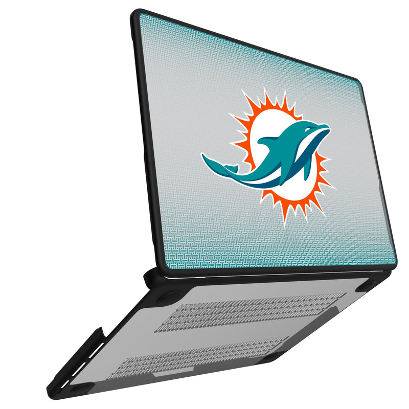 Miami Dolphins Linen MacBook Laptop Case Open.Jpg