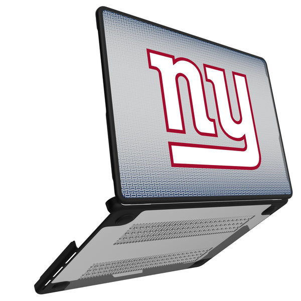 New York Giants Linen MacBook Laptop Case Open.Jpg