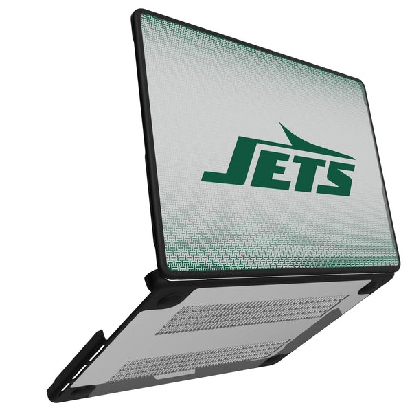 New York Jets Linen MacBook Laptop Case Open.Jpg