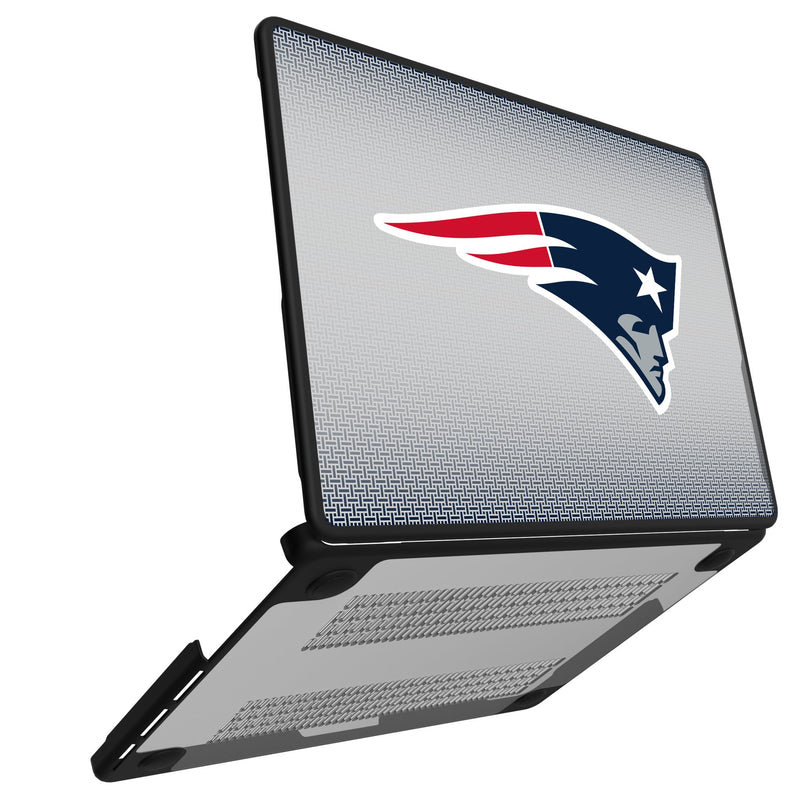 New England Patriots Linen MacBook Laptop Case Open.Jpg