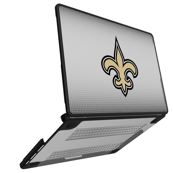 New Orleans Saints Linen MacBook Laptop Case Open.Jpg