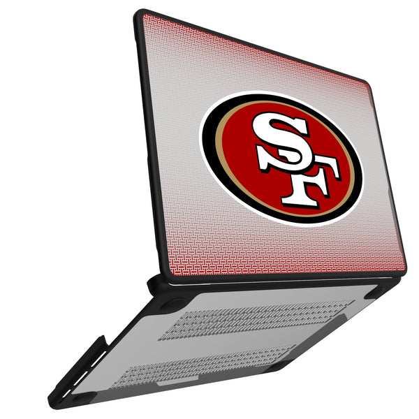 San Francisco 49ers Linen MacBook Laptop Case Open.Jpg